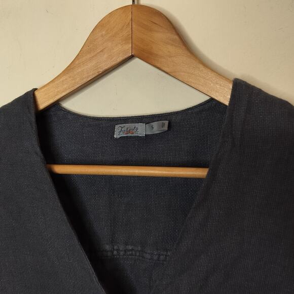 Faherty Sanibel Linen Dress V-Neck Short Sleeve Pockets - Picture 7 of 11